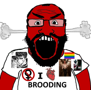 14474 - angry anime arm beard berserk clothes drive flag gay glasses hair heart i love joker lgbt open mouth red skin ryan gosling smoke soyjak text tshirt variant science lover.png