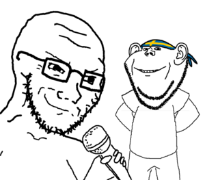 Soyak holding microphone impish soyak ears standing behind sweden.png